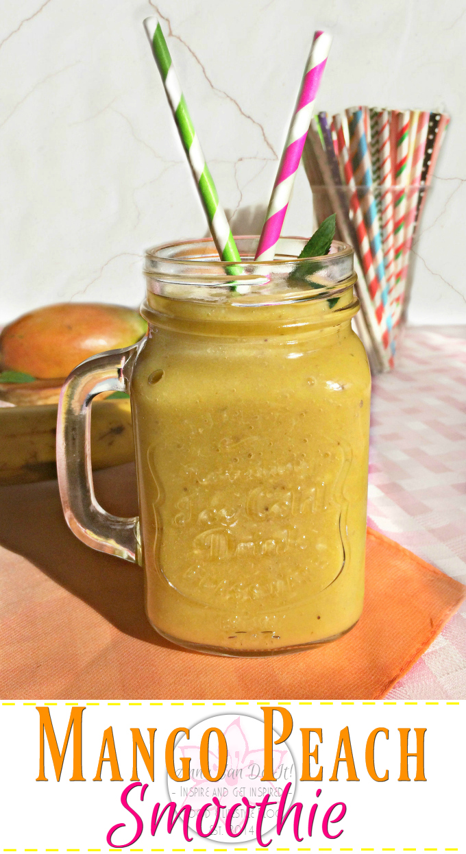 Mango Peach Smoothie - Anna Can Do It! * Mango Peach Smoothie is so refreshing, naturally sweet and delicious; perfect kickstart of the day and instant sunshine for rainy days too!