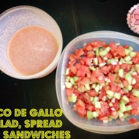 Pico de Gallo Salad, Spread and Sandwiches