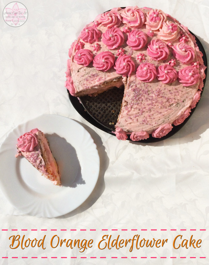 Blood Orange Elderflower Cake - Anna Can Do It! * Blood Orange Elderflower Cake is a citrusy floral Elderflower Cake with a georgus vibrant and refreshing Blood Orange cream frosting. It's a real princess cake (pink and cute and everything); so, it's great as a birthday cake and it's perfect as a tasty Easter dessert too.