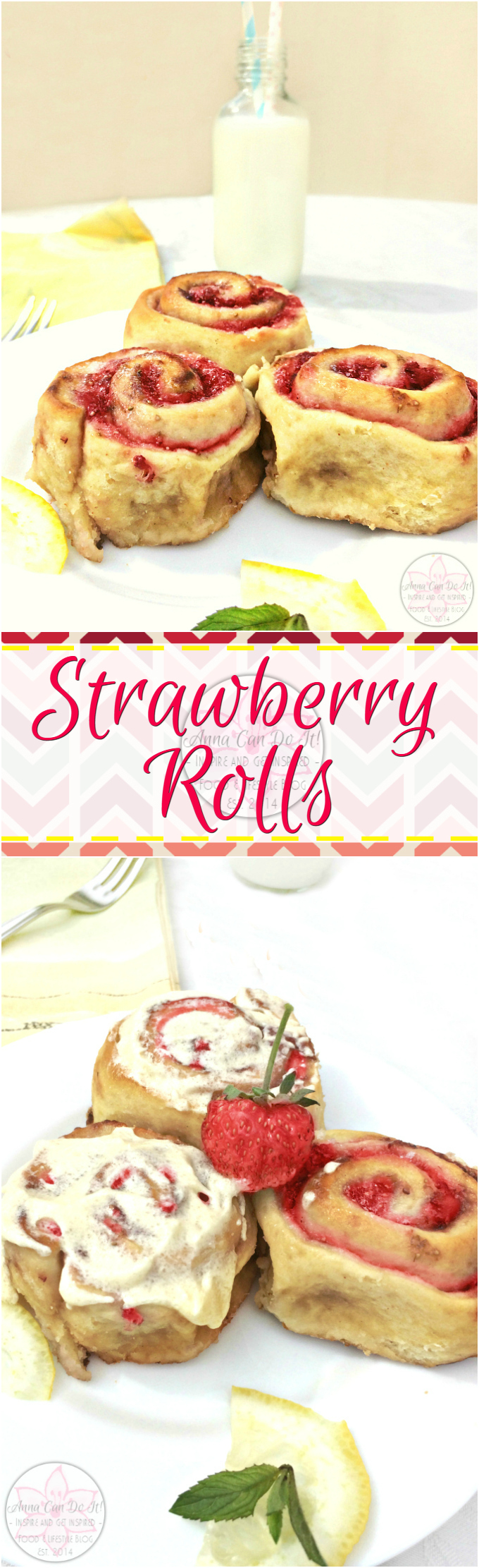 Strawberry Rolls - Anna Can Do It! * It's Summer time, so my rolls addiction is back on with new favorite flavors! Since it's strawberry season too, I couldn't miss the opportunity to make these gorgeous Strawberry Rolls! These Strawberry Rolls are so delicious, naturally sweet and oh so soft!