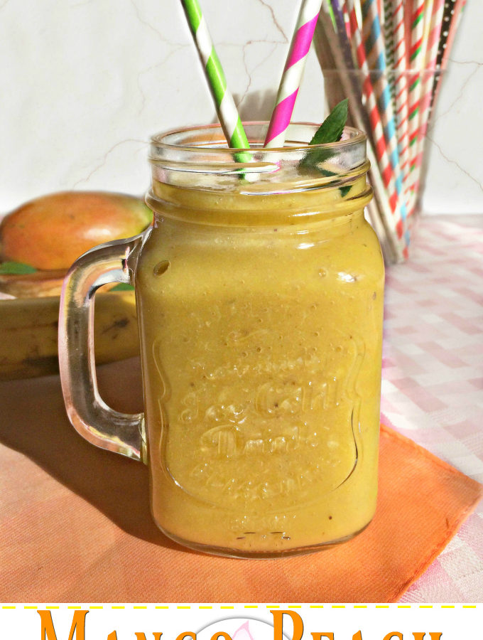 Mango Peach Smoothie - Anna Can Do It! * Mango Peach Smoothie is so refreshing, naturally sweet and delicious; perfect kickstart of the day and instant sunshine for rainy days too!