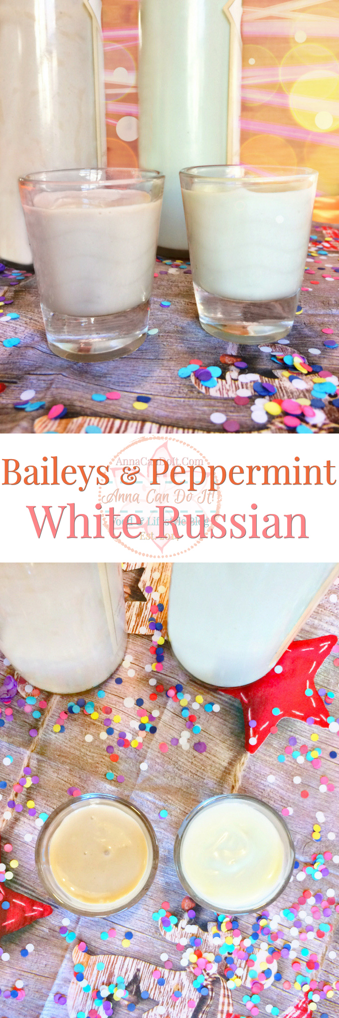 Bailey's & Peppermint White Russian - Anna Can Do It! - Bailey's & Peppermint White Russian are two quick and delicious drinks you can mix and serve to your guests in minutes! Both of these beverages are sweet and tasty, perfect to New Year's Eve or Christmas or a girl's night out!