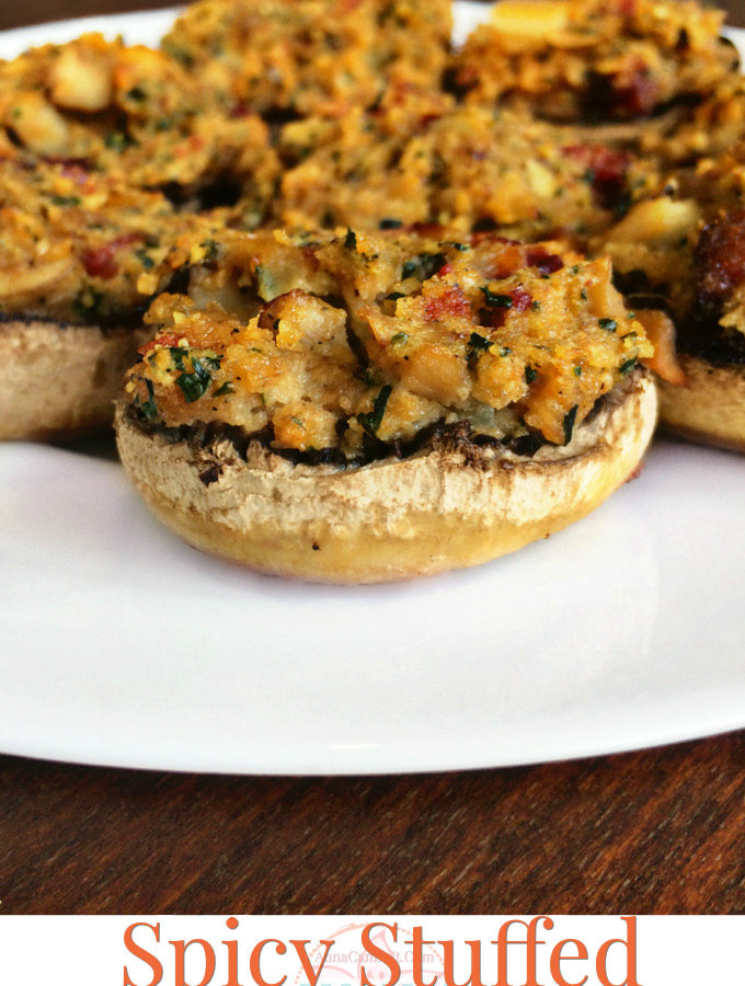 Spicy Stuffed Mushrooms - Perfect Bite Size Appetizers - Anna Can Do It!