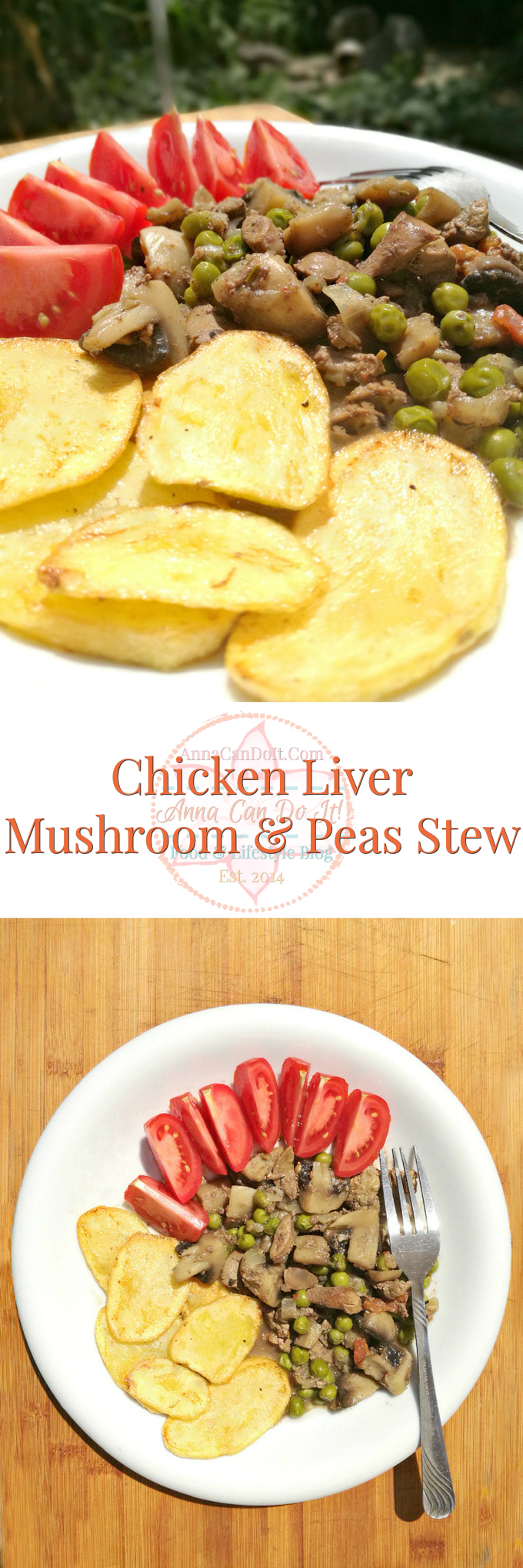 Chicken Liver Mushroom & Peas Stew - Anna Can Do It!