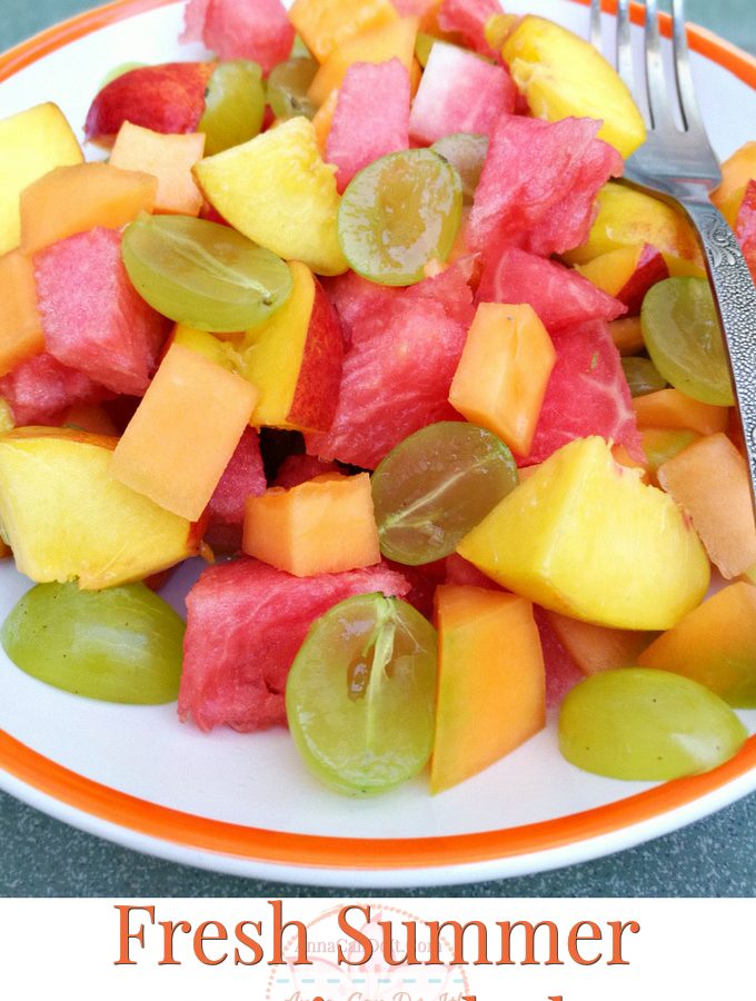 Fresh Summer Fruit Salad - Melon Grape Nectarine - Anna Can Do It!
