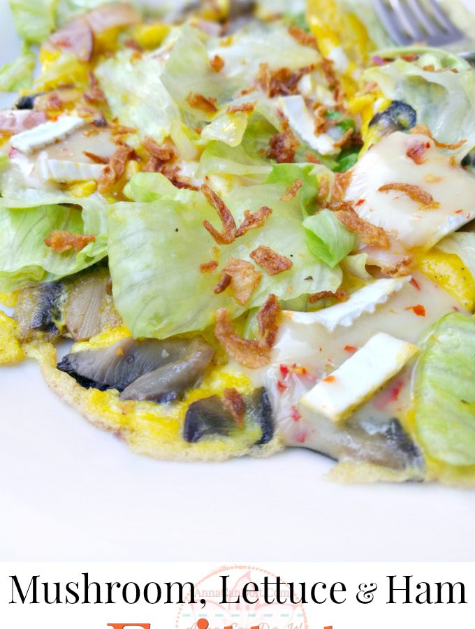 Mushroom, Lettuce & Ham Frittata - Anna Can Do It!