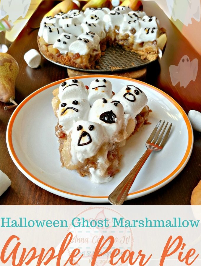 Halloween Ghost Marshmallow Apple Pear Pie - Anna Can Do It!