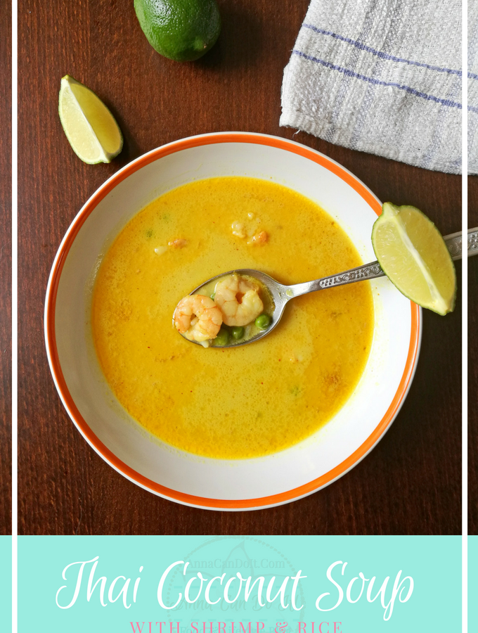Thai Coconut Soup with Shrimp & Rice - Anna Can Do It!