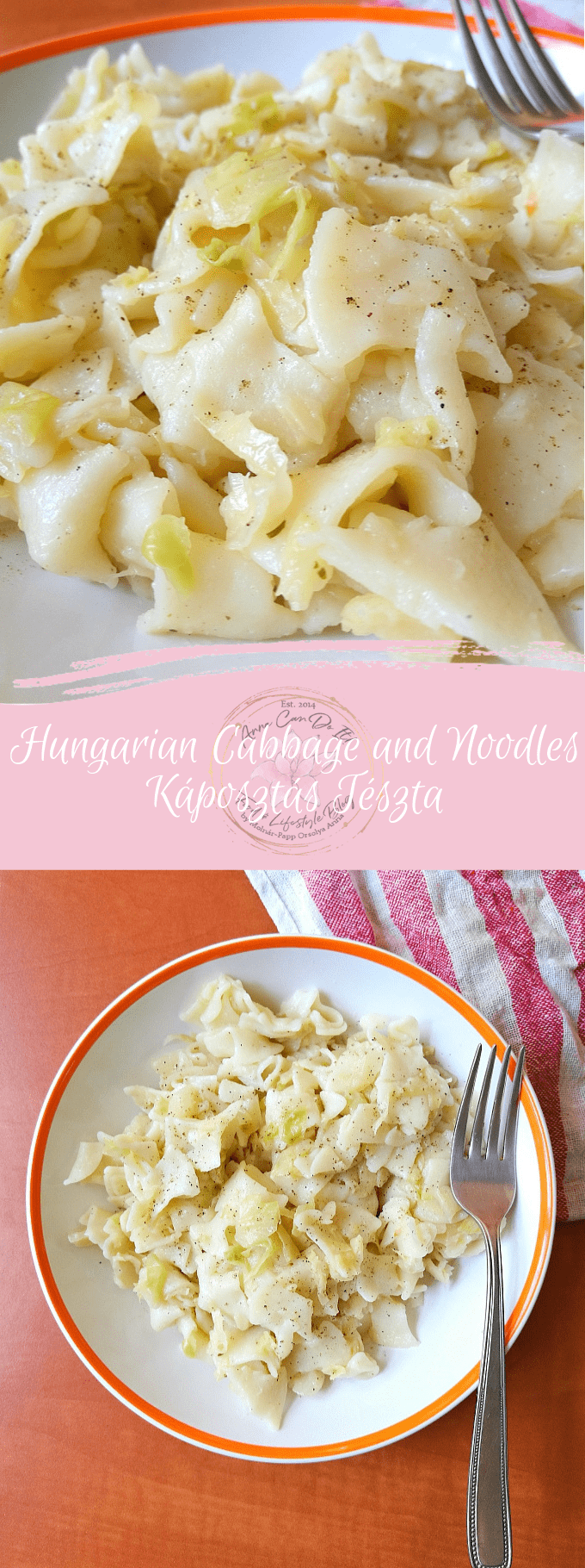 Hungarian Cabbage and Noodles - Káposztás Tészta - Anna Can Do It!