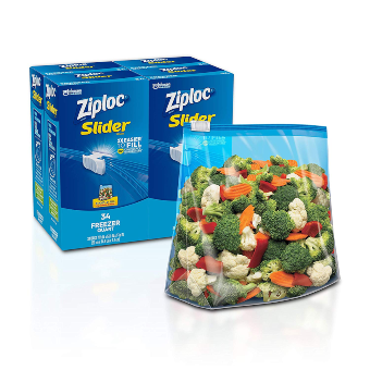 Ziploc Slider Freezer Bags, Stand-and-Fill with Expandable Bottom, Quart, 34 Count, Pack of 4 (136 Total Bags)